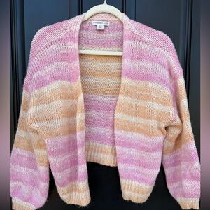Sincerely Jules Pink and Tan Striped Cardigan